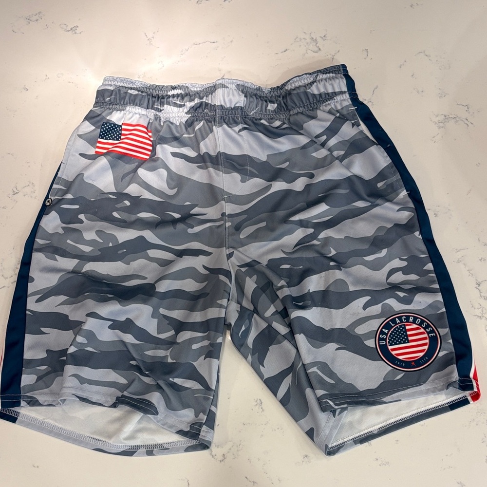 Lacrosse Unlimited USA camo shorts